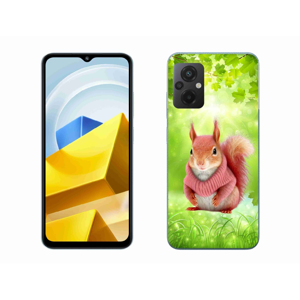 Gél borítás mmCase a Xiaomi Poco M5 4G-hez - mókus pulóverben