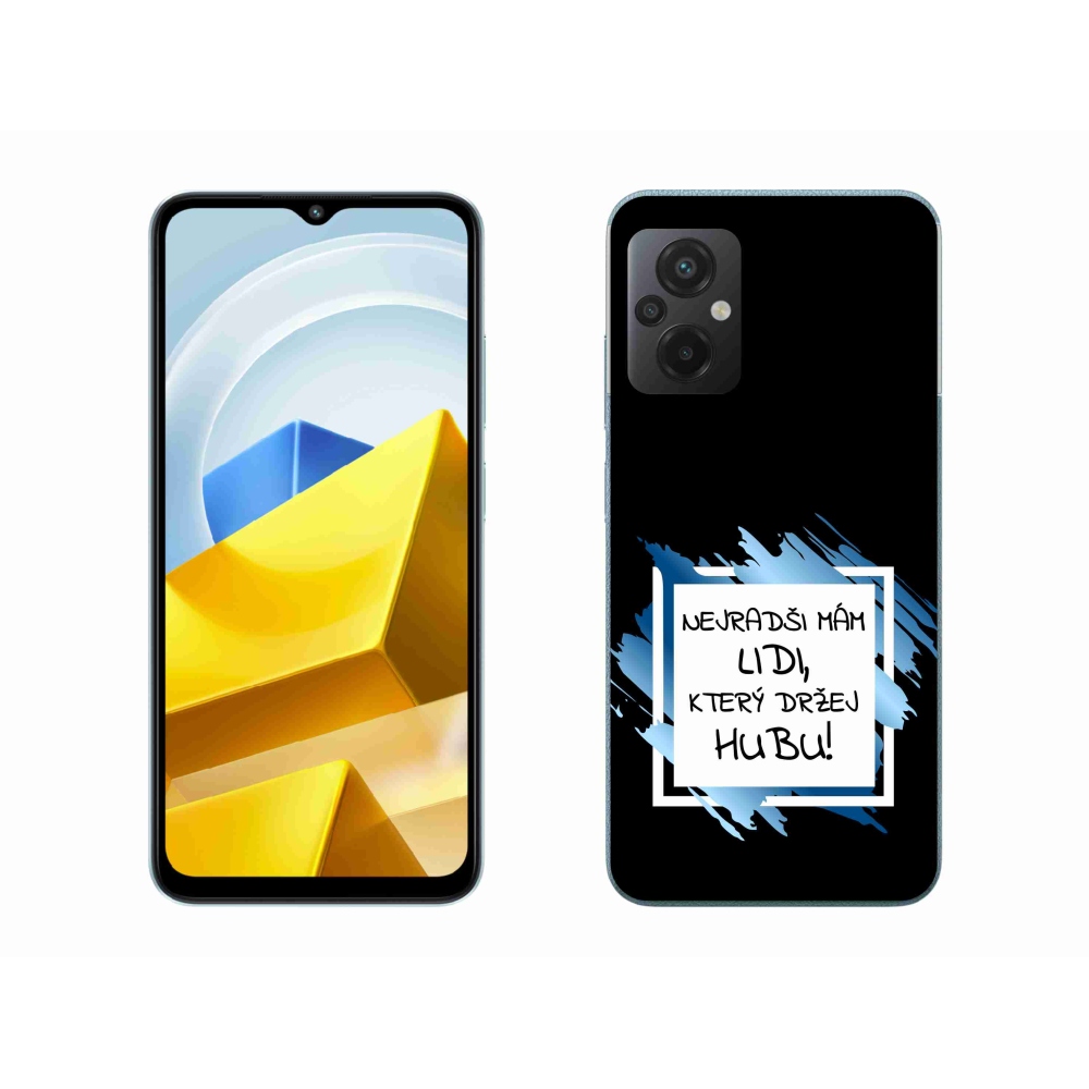 Gél borító mmCase a Xiaomi Poco M5 4G-hez - vicces szöveg 7 fehér és fekete háttérrel