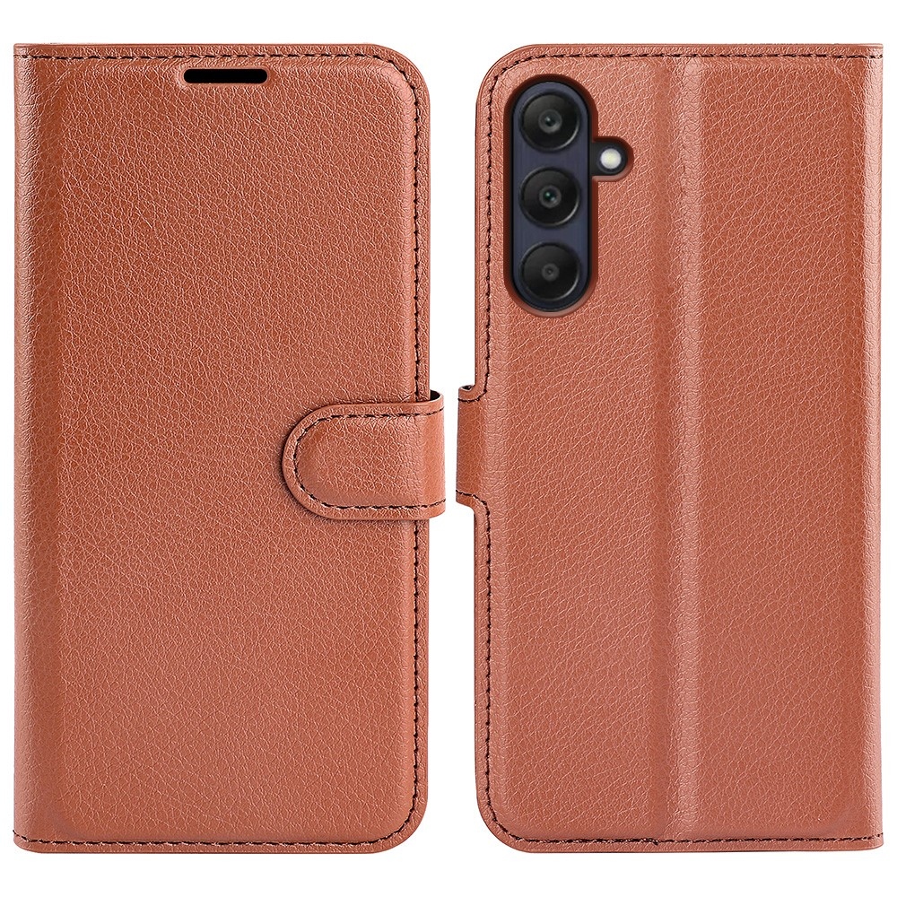 Litchi könyv tok Samsung Galaxy A26 5G-hez - barna