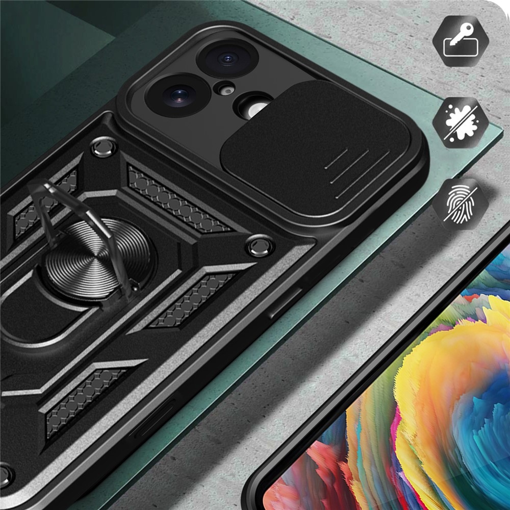 Ring tartós borító iPhone 17 készülékhez - Fekete