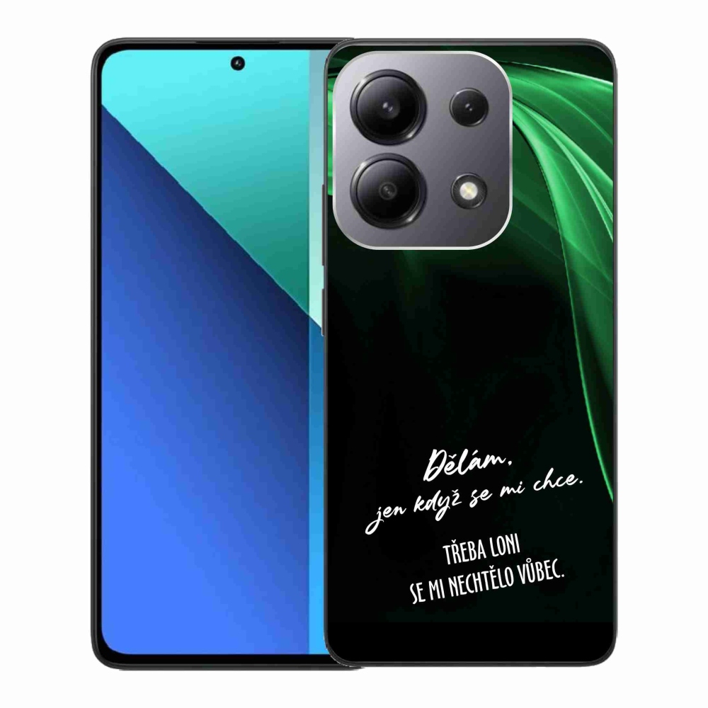 Gél borító mmCase a Xiaomi Redmi Note 13-hoz - vicces szöveg 12 fekete háttérrel