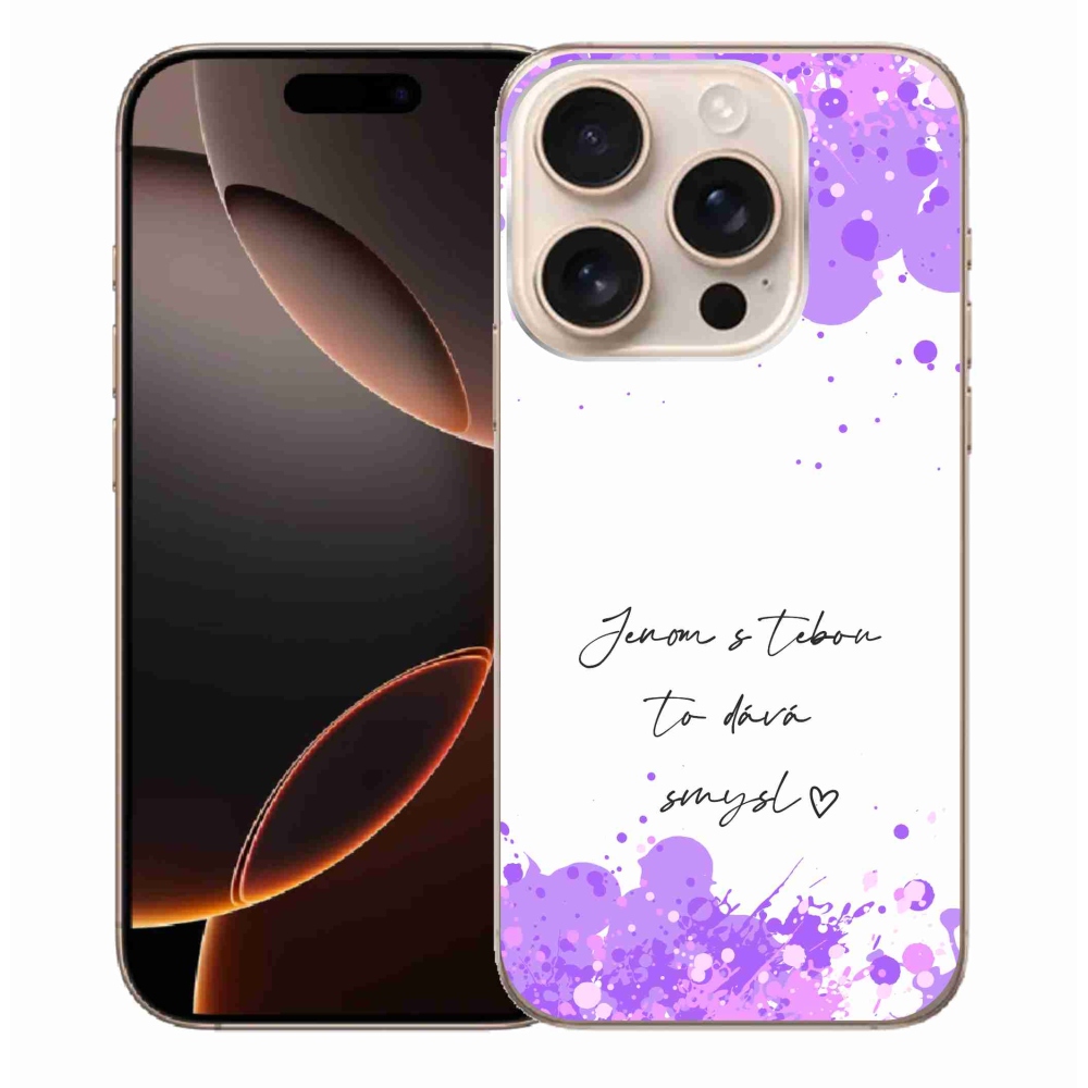 Gél borítás mmCase iPhone 16 Pro Max készülékhez - szerelmes szöveg fehér háttérrel