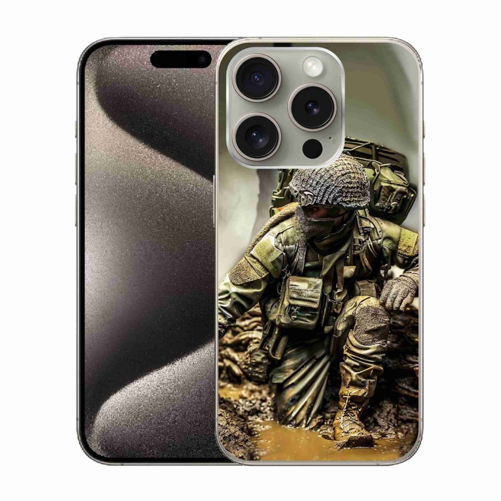 Gél védőburkolat mmCase iPhone 15 Pro készülékhez - katonás