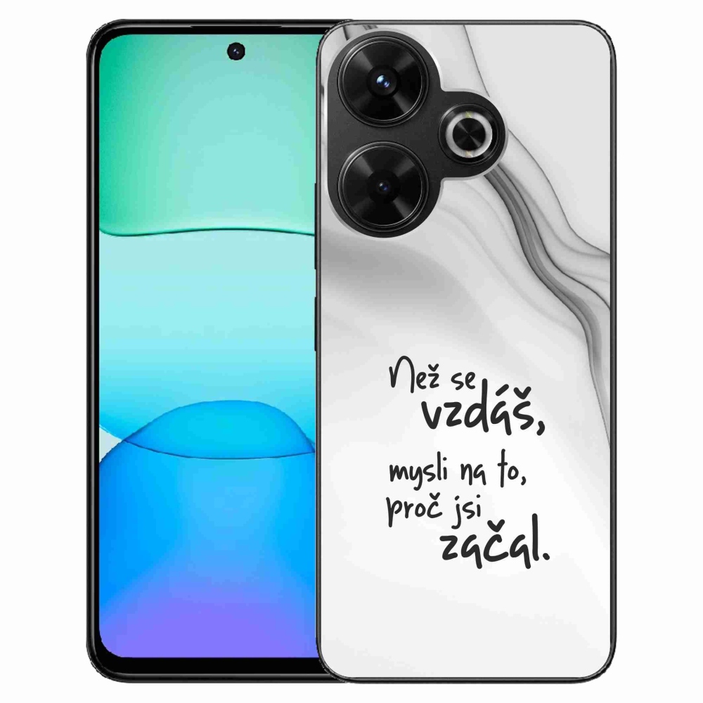 Gél borítás mmCase a Xiaomi Redmi 13 4G/Poco M6 4G - idézet 2 fehér háttérrel