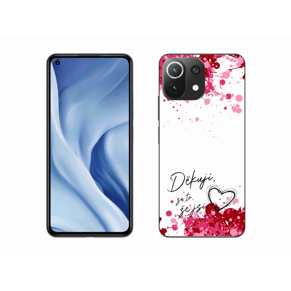 Gél borító mmCase a Xiaomi 11 Lite 5G NE - szerelem szöveg 2 fehér háttérrel