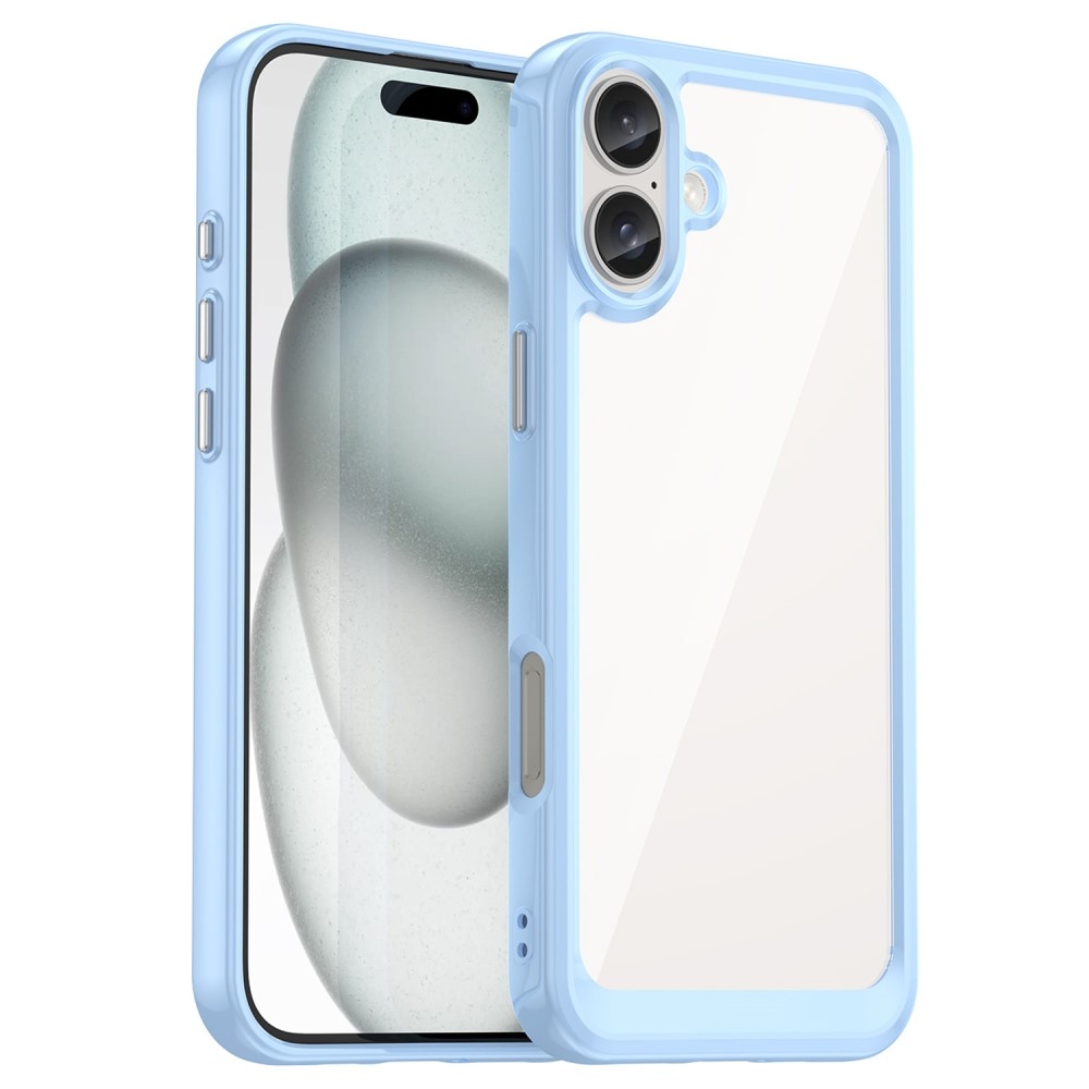 Gél tok fix hátlappal iPhone 16 készülékhez - kék