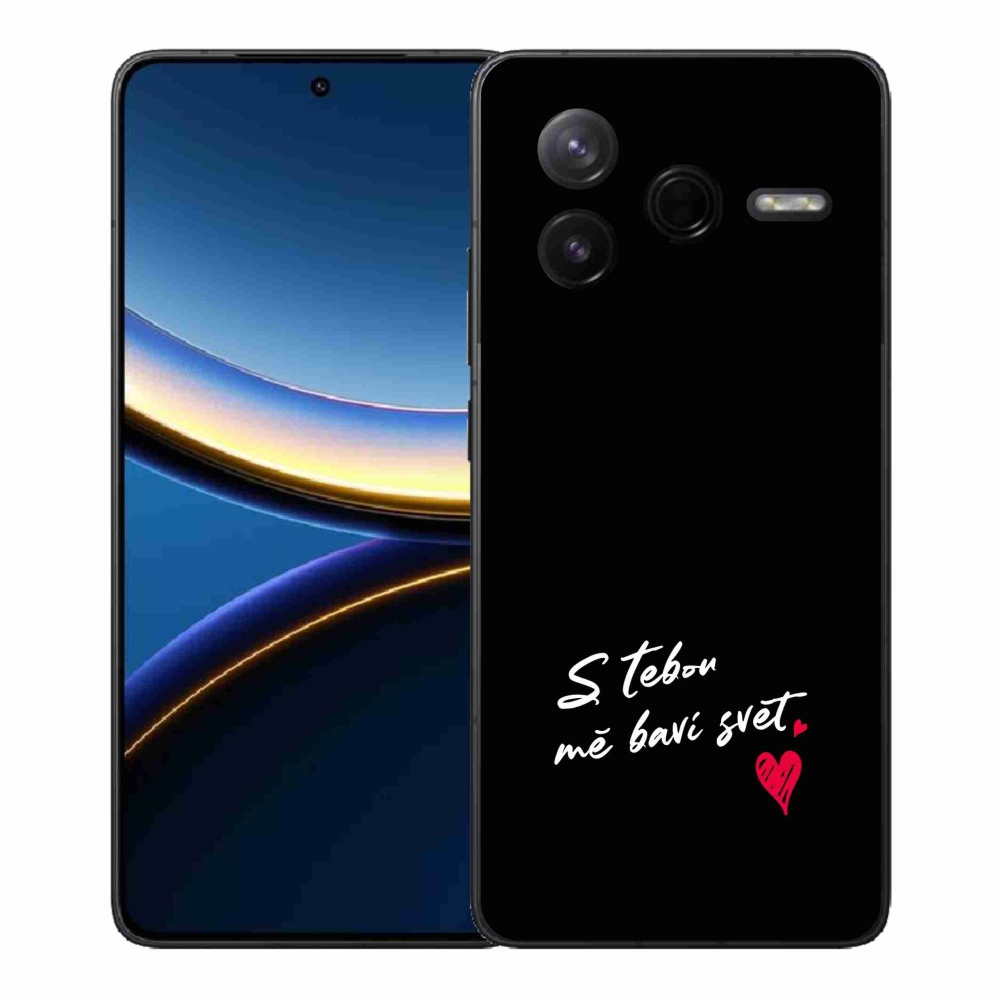 Gél borító mmCase a Xiaomi Poco F7 Pro számára - szerelmes szöveg 1 fekete háttér