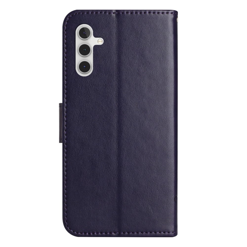 Virágos könyv tok Samsung Galaxy A15 4G/5G készülékhez - sötét lila