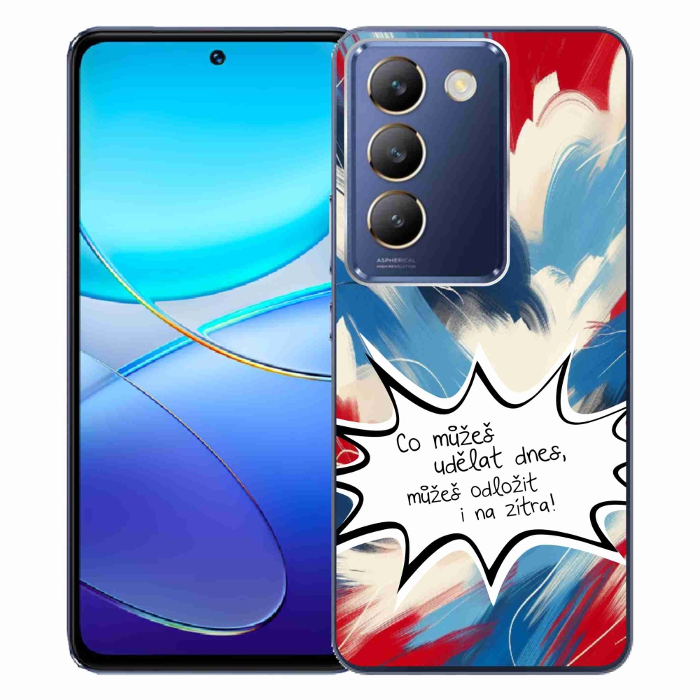 Gél borító mmCase a Vivo V40 SE 4G/5G készülékhez - vicces szöveg 9 fehér háttér