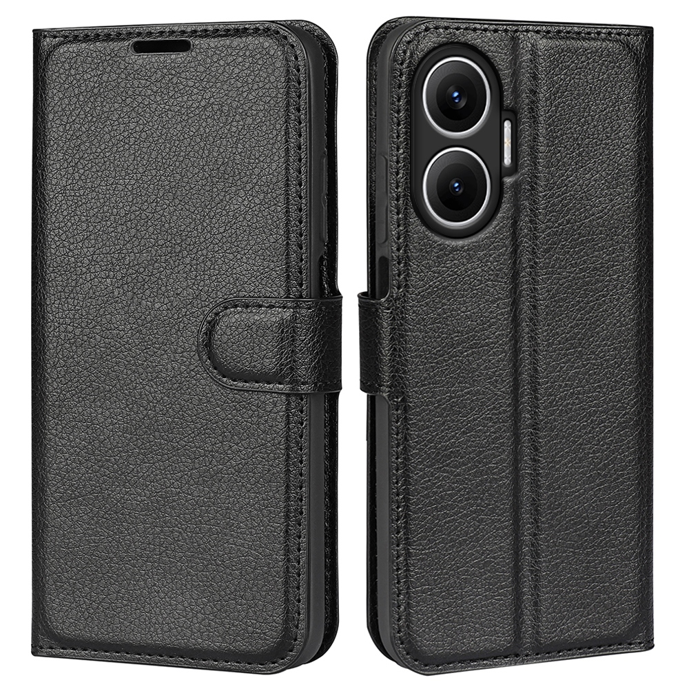 Litchi könyv tok a Xiaomi Poco F7 5G-hez - fekete