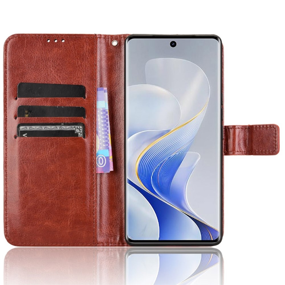 Őrült könyv tok a Vivo V40 5G-hez - barna