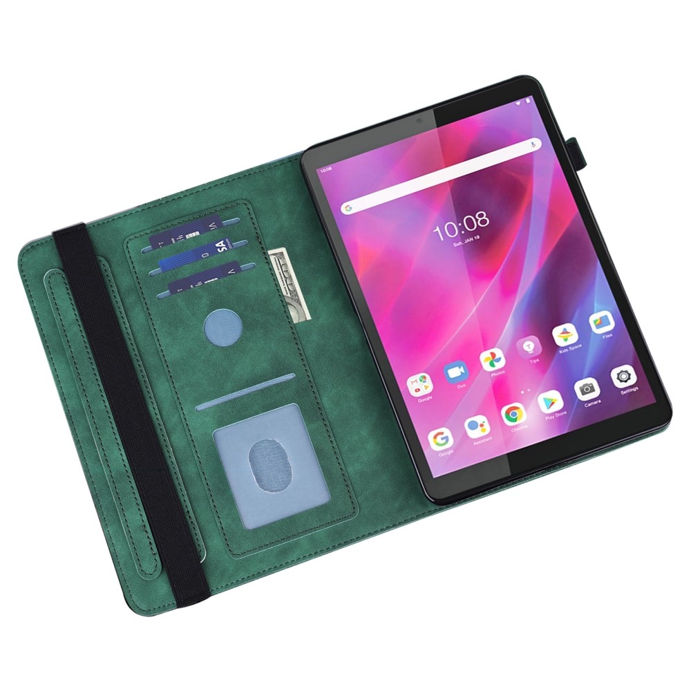 Virágos tok a Lenovo Tab M8 4. generációs (2024) Lenovo Tab M8-hoz - zöld színű
