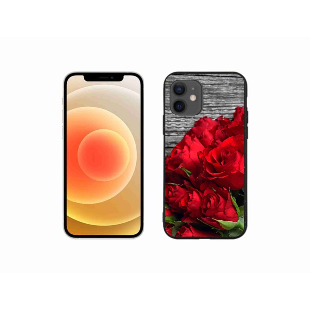 Gél borítás mmCase iPhone 12 mini készülékhez - piros rózsa