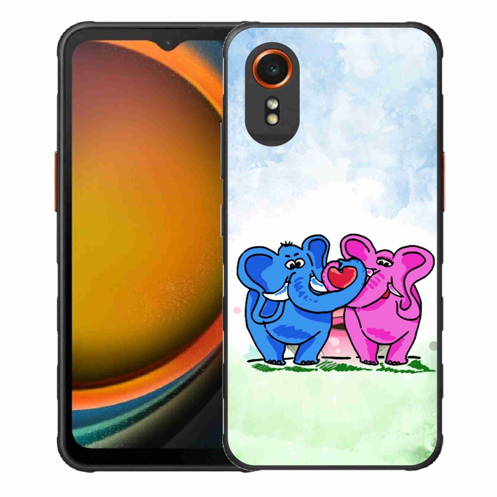 Gél borítás mmCase Samsung Galaxy Xcover 7 készülékhez - szerelmes elefántok