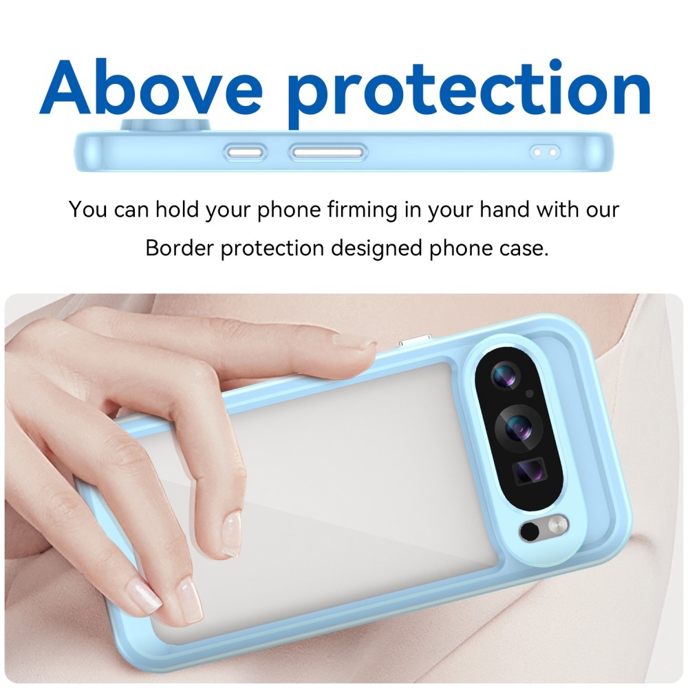 Gél tok kemény hátlappal a Google Pixel 9/9 Pro számára - kék