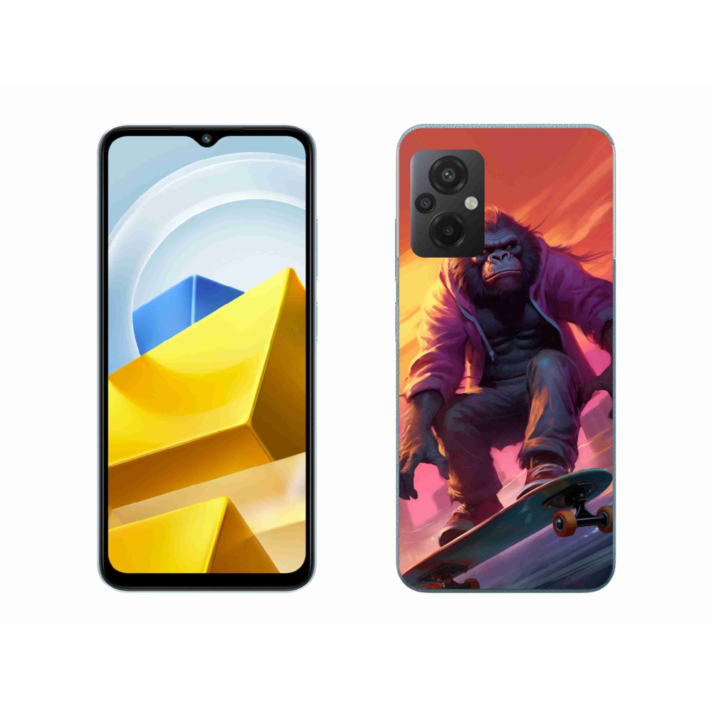 Gél borítás mmCase a Xiaomi Poco M5 4G-hez - gorilla a gördeszkán