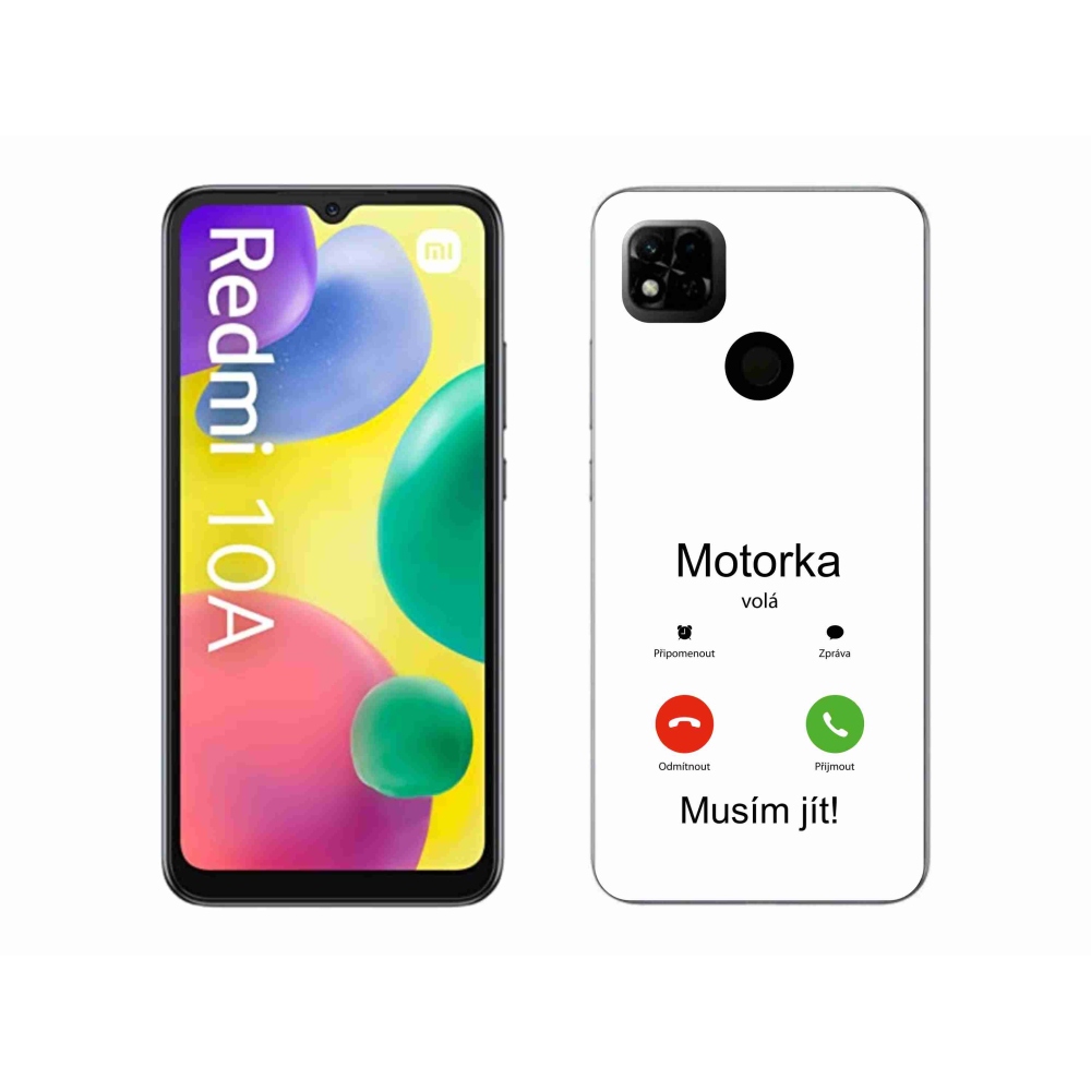 Gél borító mmCase a Xiaomi Redmi 10A - motoros hívások fehér háttérrel