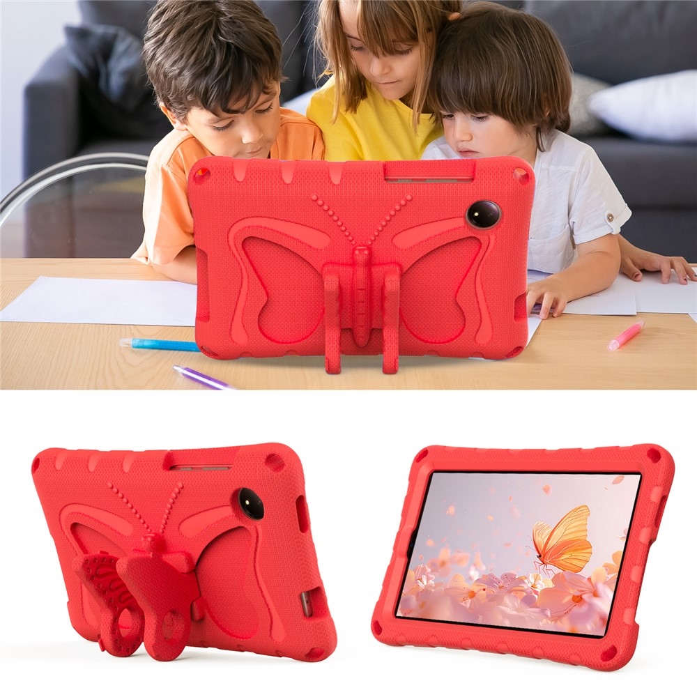 Gyerekek Pillangó EVA tartós tok pánttal Xiaomi Redmi Pad SE 8.7 tablethez - piros