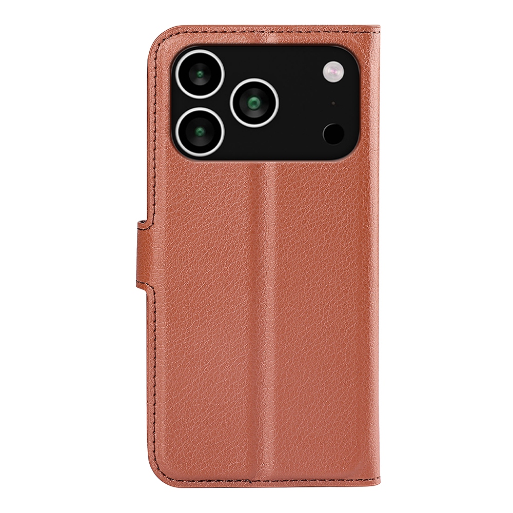 Litchi könyvtáska iPhone 17 Pro készülékhez - barna