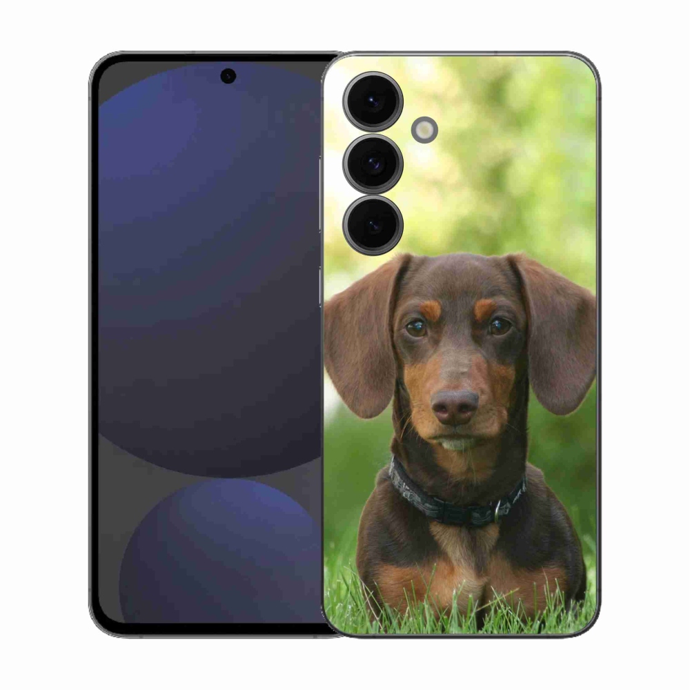 Zselés borítás mmCase Samsung Galaxy S25 FE - barna tacskóhoz