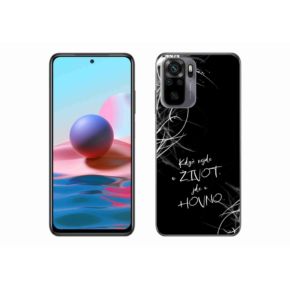 Gél borító mmCase a Xiaomi Redmi Note 10S-hez - vicces szöveg 16 fekete háttérrel