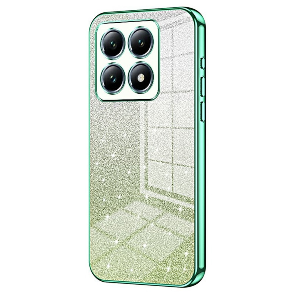Vágott zselés csillogó tok a Xiaomi 14T Pro-hoz - zöld