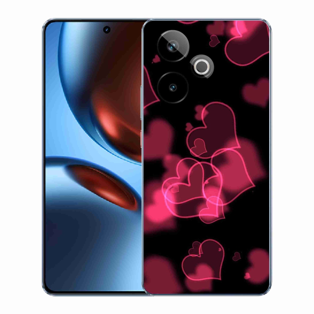 Gél borítás mmCase a Realme GT 7 5G/GT 7T 5G számára - piros szívek