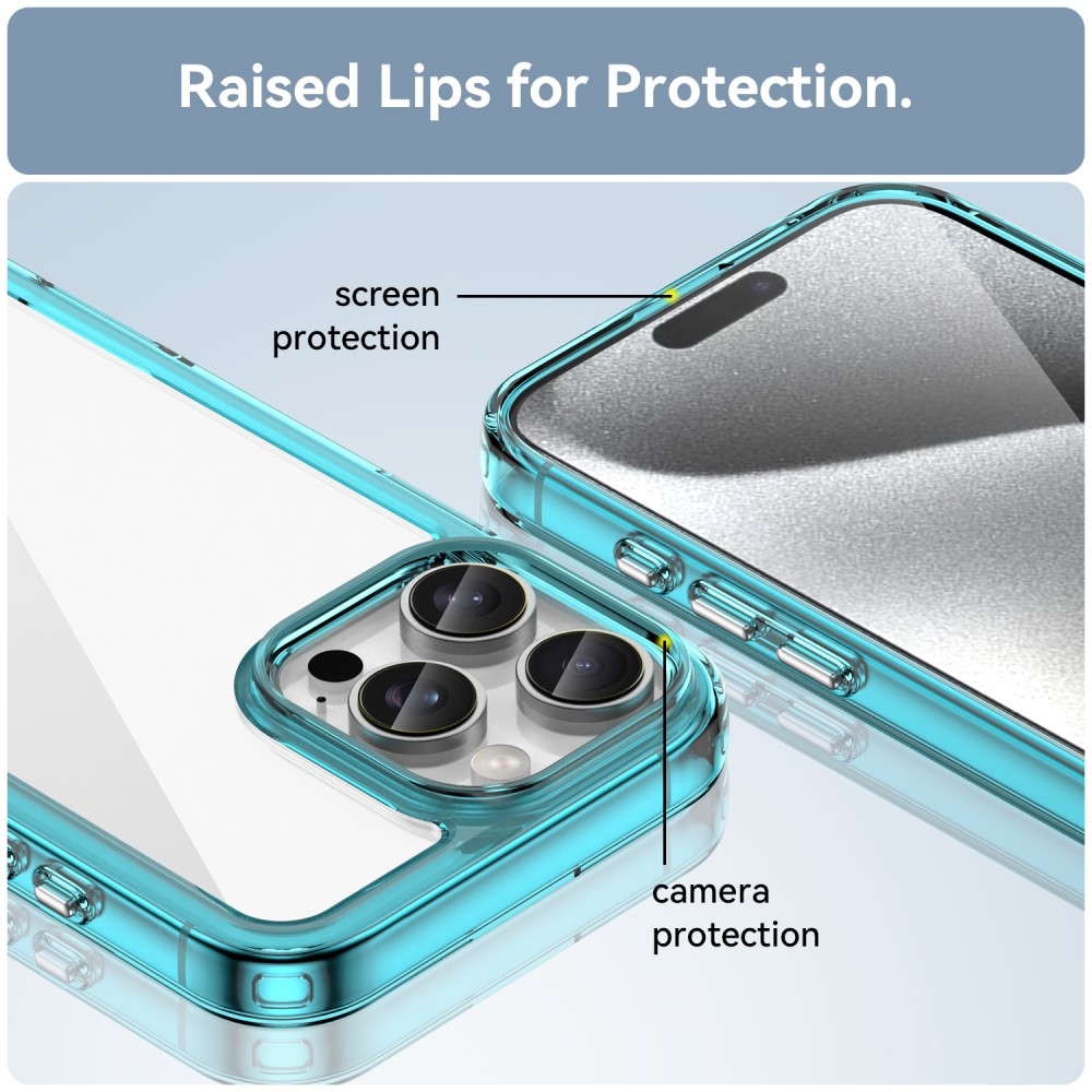 Gél tok fix hátlappal iPhone 16 Pro Max készülékhez - világoskék