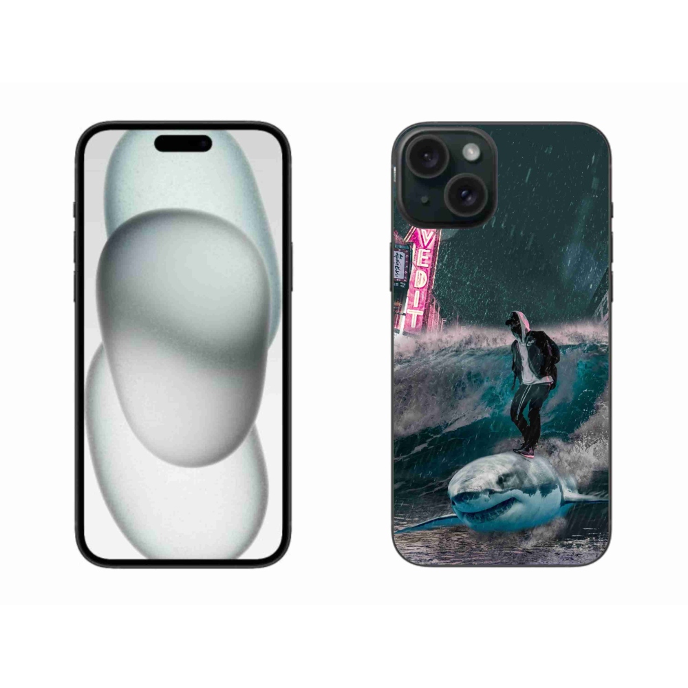 Zselés borítás mmCase iPhone 15 Plus készülékhez - cápa