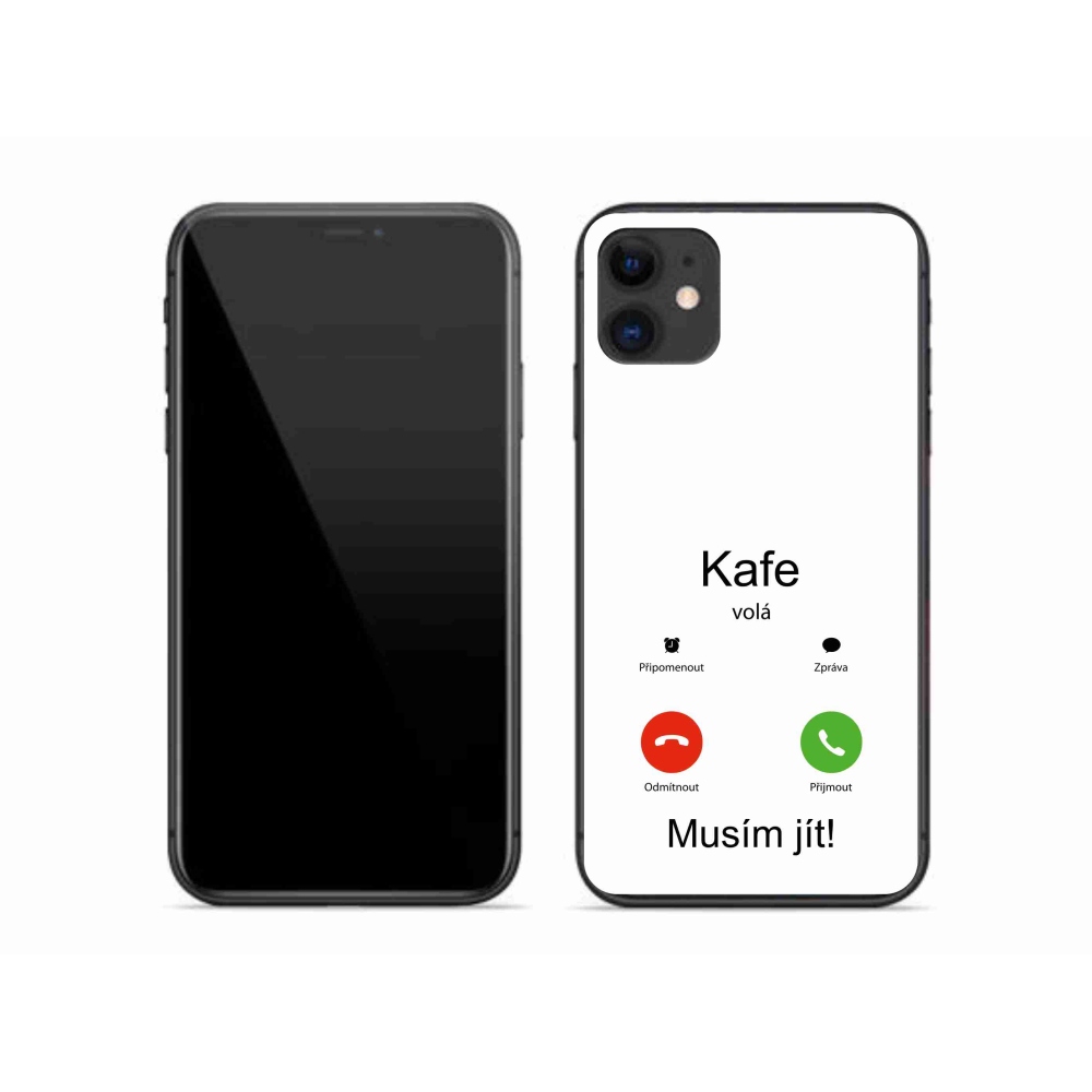 Gél borítás mmCase iPhone 11 készülékhez - kávé hívó fehér háttér