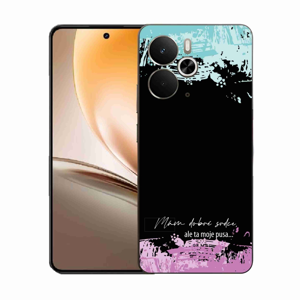Gél borító mmCase a Realme 14 5G készülékhez - vicces szöveg 3 fekete háttérrel
