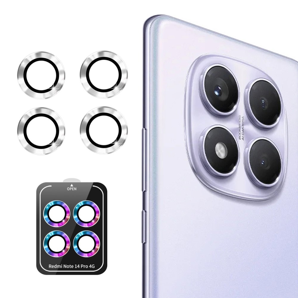 ENK Fém kamera lencse üveg Xiaomi Redmi Note 14 Pro (különálló üveg) - ezüst