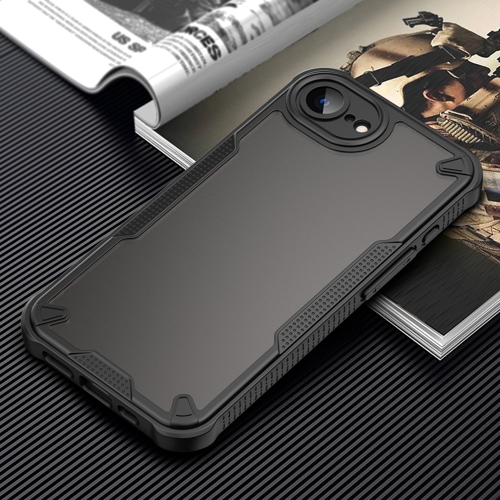 Fagyasztott, tartós borítás iPhone 16e készülékhez - fekete