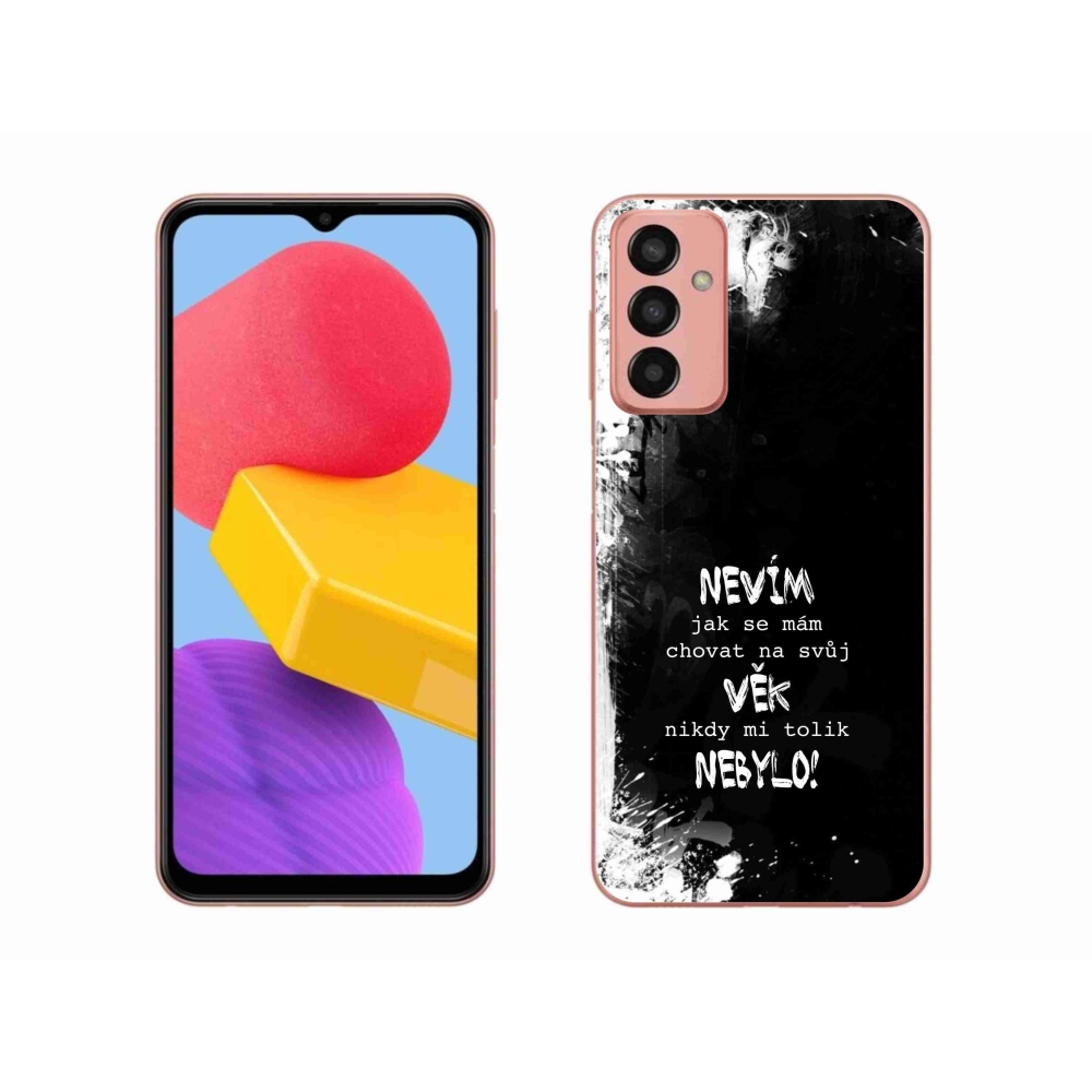 Gél borító mmCase Samsung Galaxy M13 készülékhez - vicces szöveg 14 fekete háttér