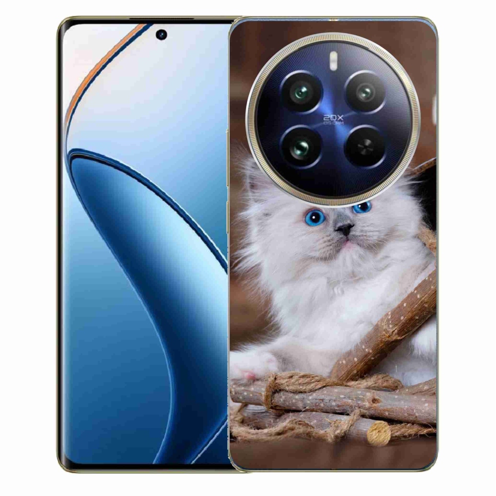 Gél borítás mmCase a Realme 12 Pro 5G/12 Pro+ 5G számára - fehér cica
