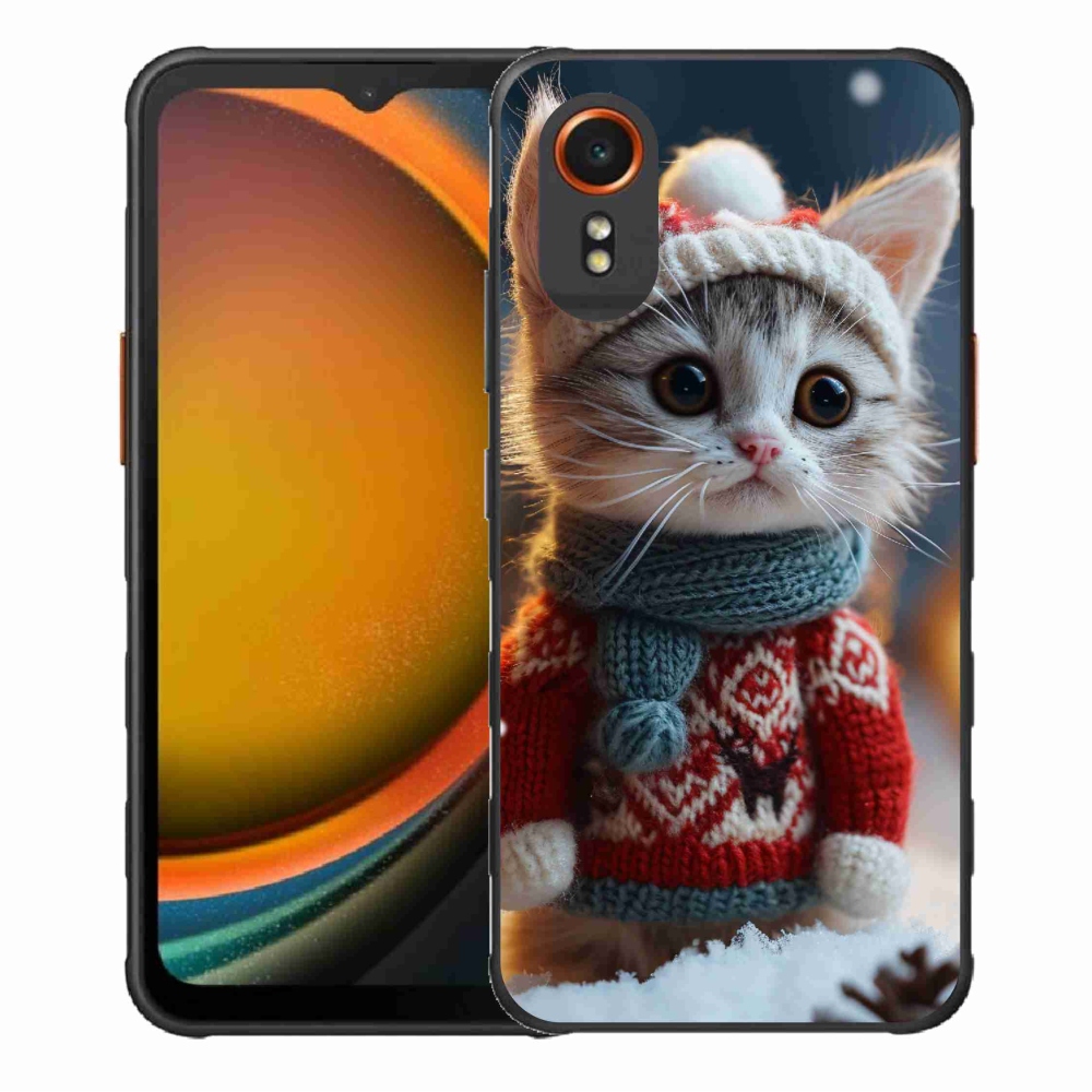Gél borítás mmCase Samsung Galaxy Xcover 7 készülékhez - cica pulóverben