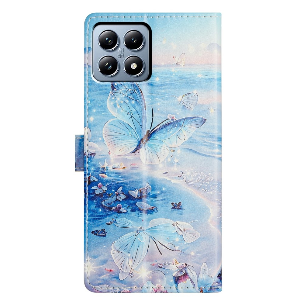 Biztonságos könyv tok Xiaomi 15T - kék pillangókhoz