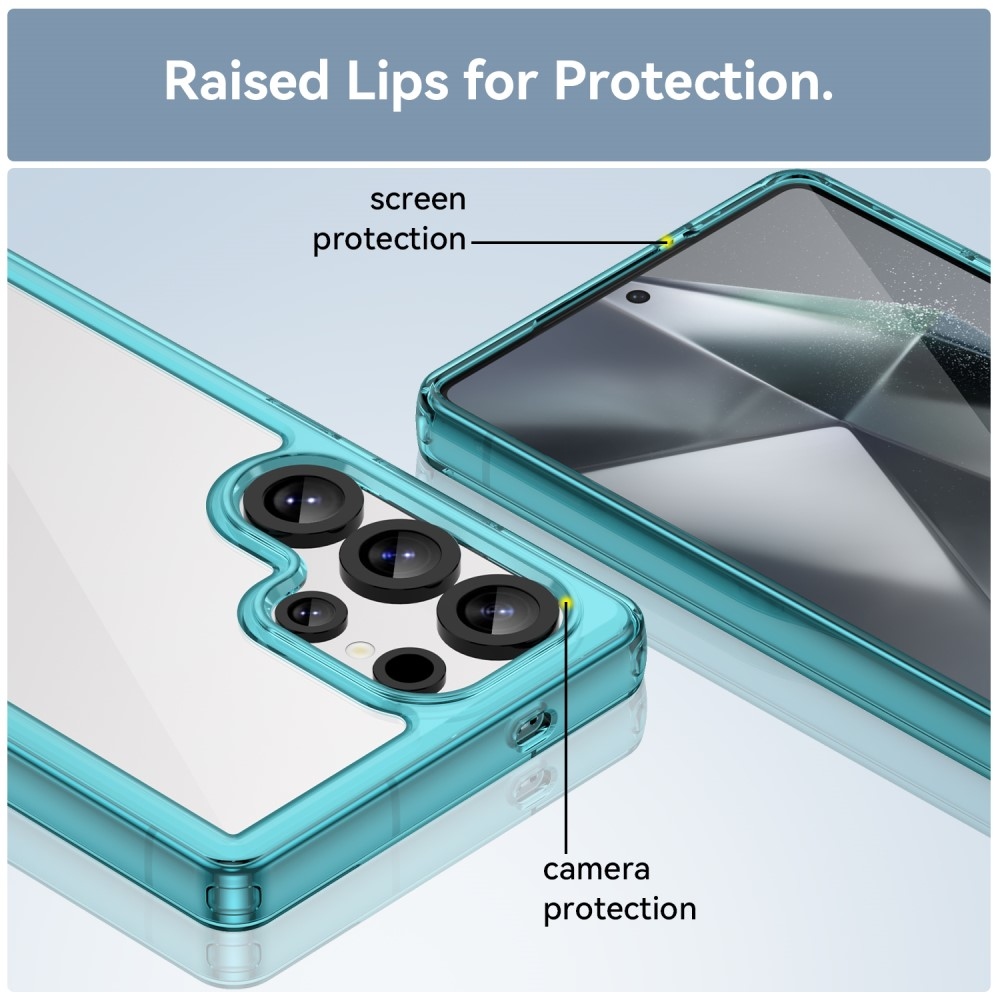 Gél tok kemény hátlappal Samsung Galaxy S25 Ultra készülékhez - világoskék