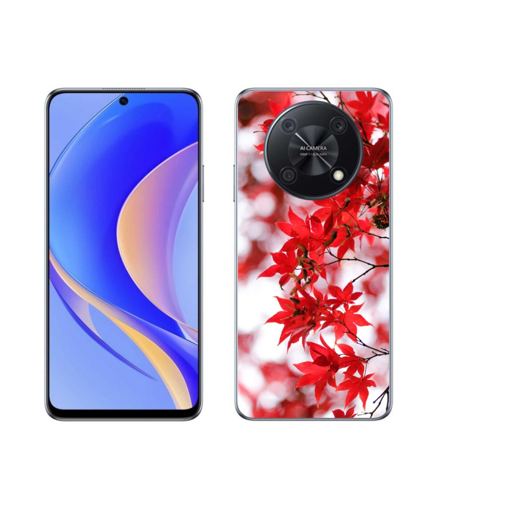 Gél borító mmCase a Huawei Nova Y90 készülékhez - piros levelek