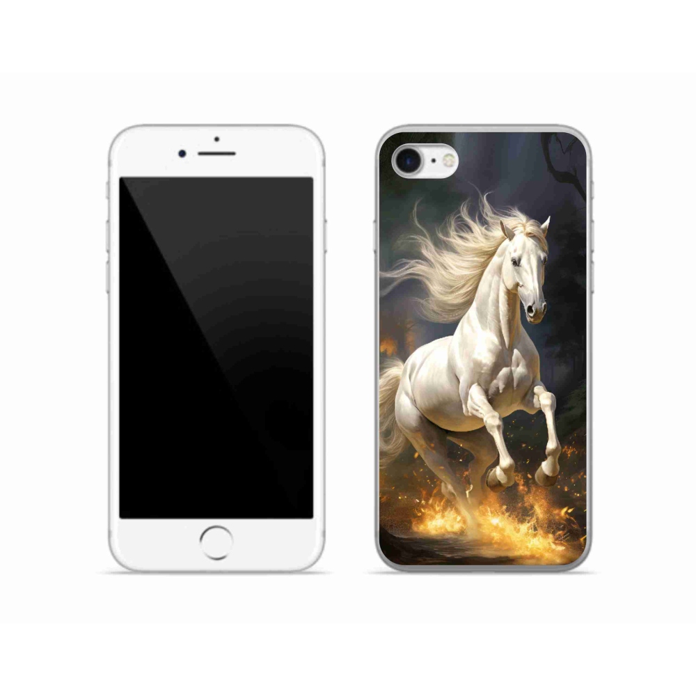 Gél borítás mmCase iPhone SE (2020) - Fehér ló 2