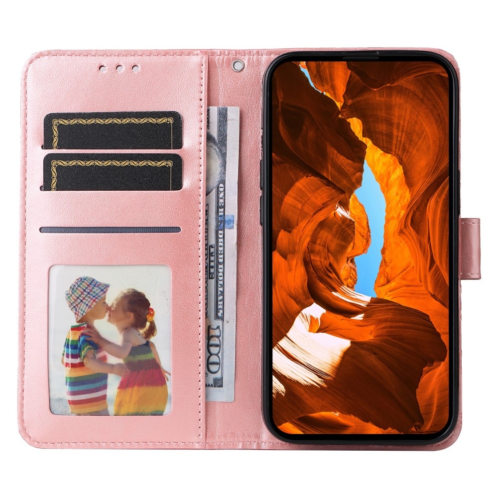 Napraforgó könyv tok Xiaomi Poco X7 Pro 5G - rózsaszínű