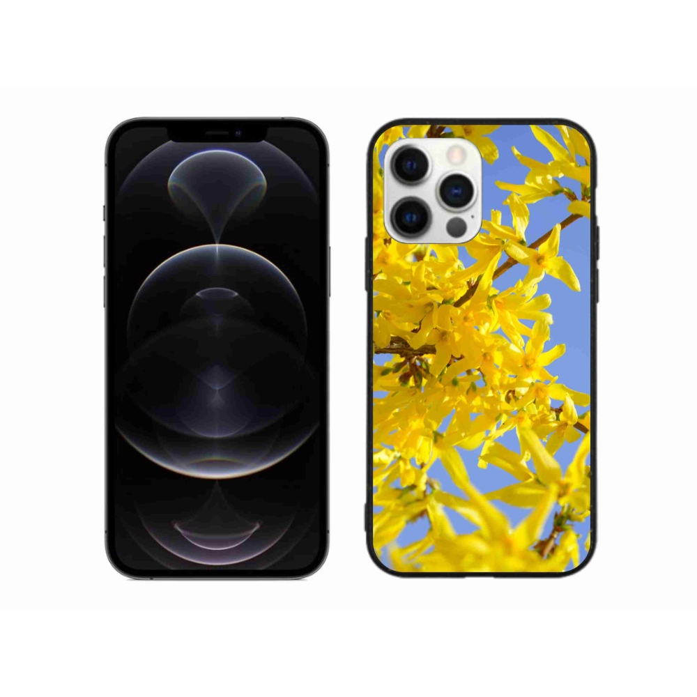 Gél borítás mmCase iPhone 12 Pro Max készülékhez - sárga virágok