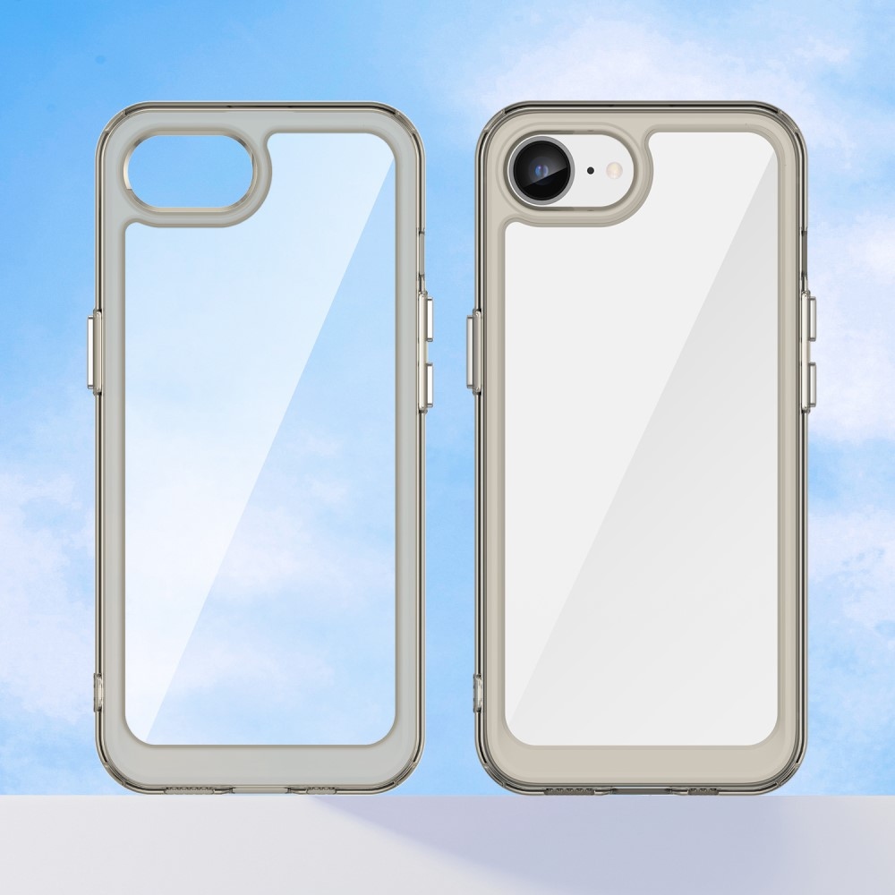 Gél tok fix hátlappal iPhone 16e készülékhez - szürke