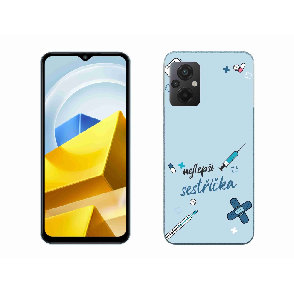 Gél borító mmCase a Xiaomi Poco M5 4G - legjobb kishúg kék háttérrel