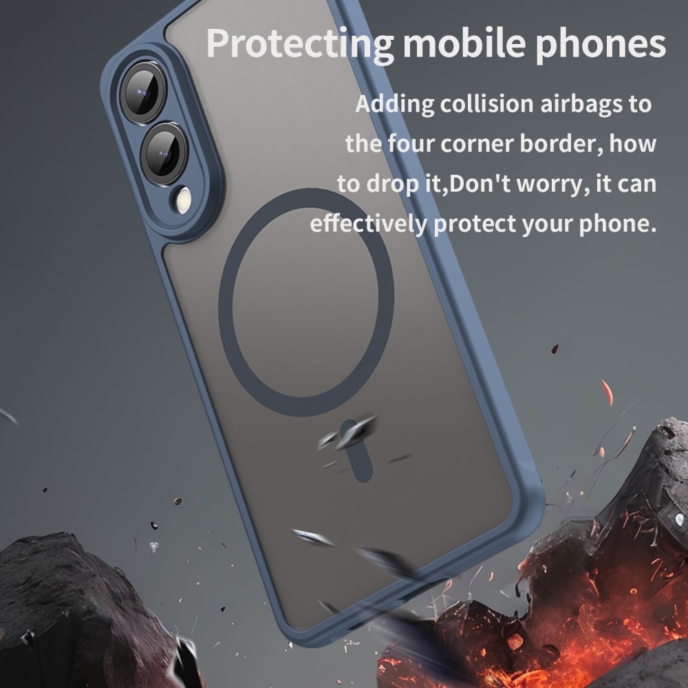 Matta zselés tok MagSafe tok Samsung Galaxy S25 Edge készülékhez - kék