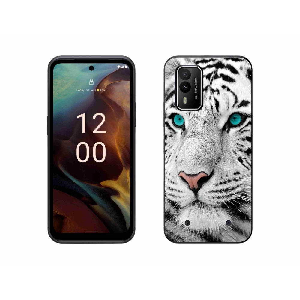 Zselés borítás mmCase a Nokia XR21 készülékhez - fehér tigris