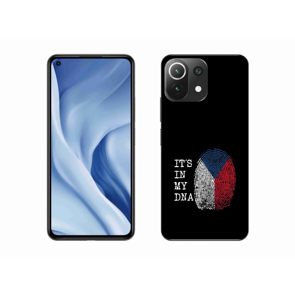 Gél borító mmCase a Xiaomi 11 Lite 5G NE - zászló ujjlenyomat fekete háttérrel