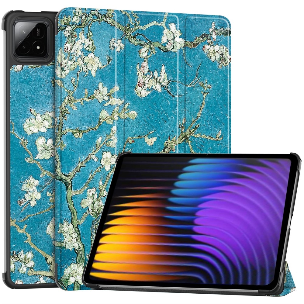 Patty intelligens pozicionáló táblagép tok Xiaomi Pad 7/7 Pro - fehér virágok