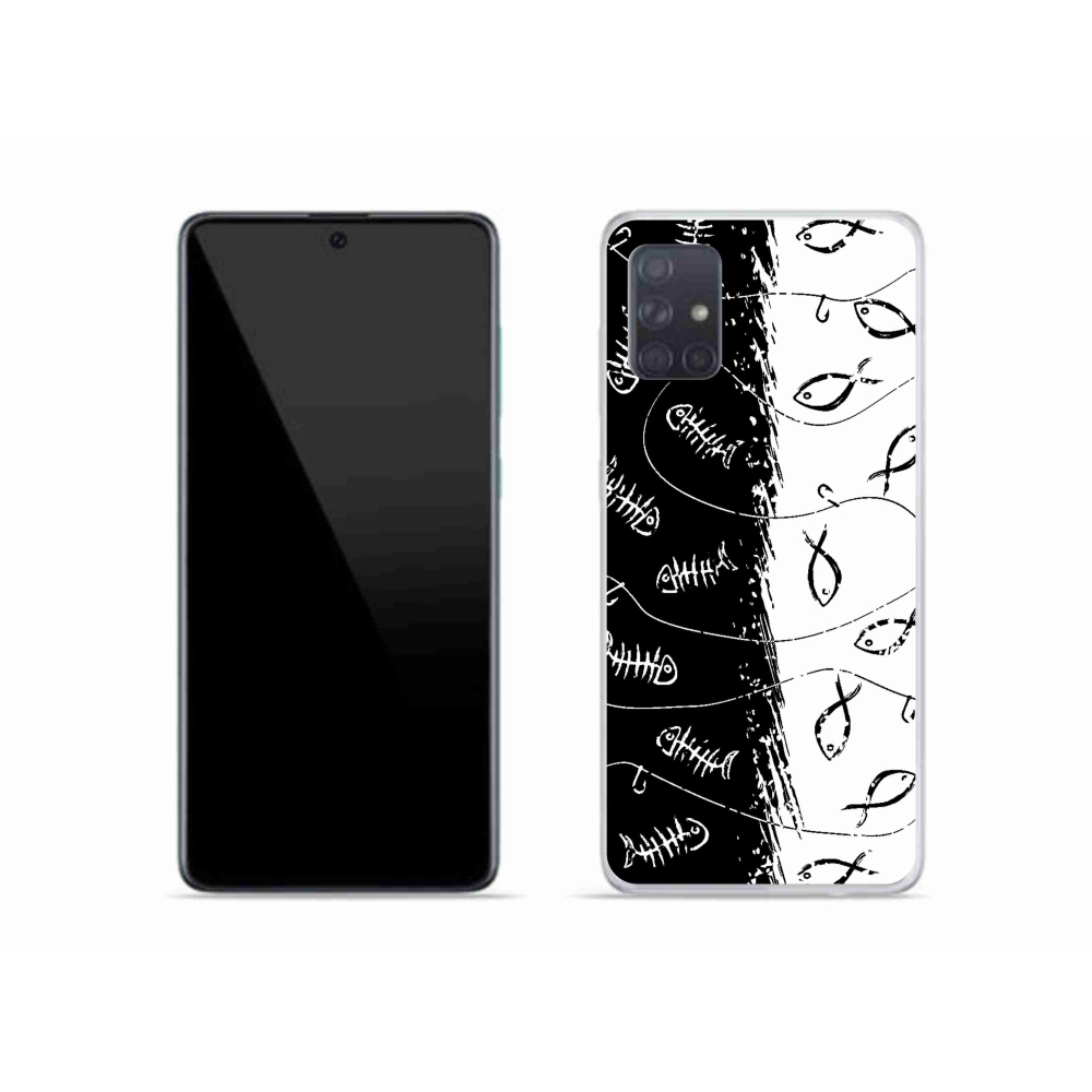 Gél borító mmCase Samsung Galaxy A51 készülékhez - csontvázak és halak
