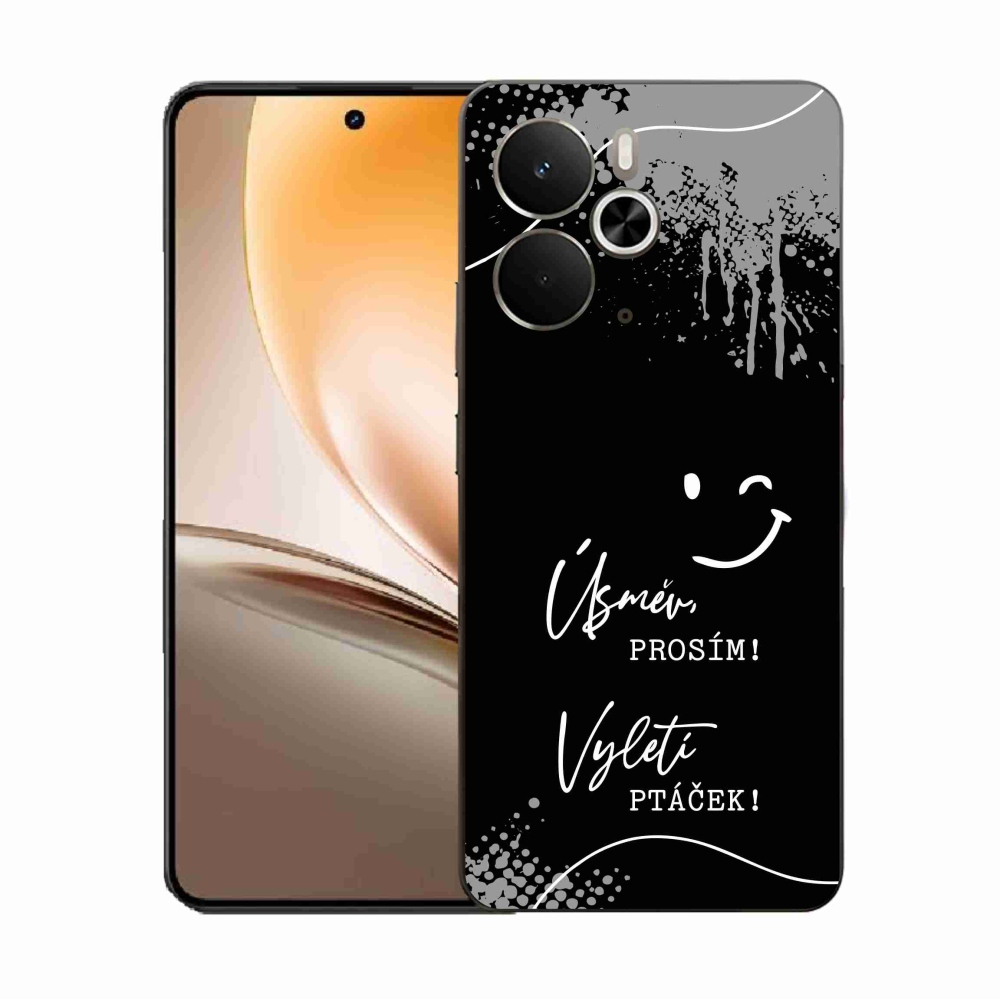 Gél borító mmCase a Realme 14 5G-hez - vicces szöveg 4 fekete háttér